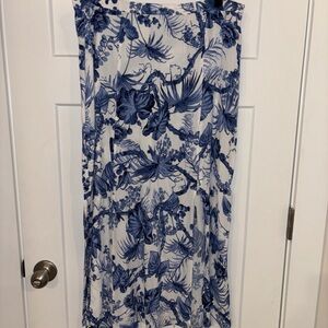 & Other Stories Blue Floral Print Skirt Sz 14